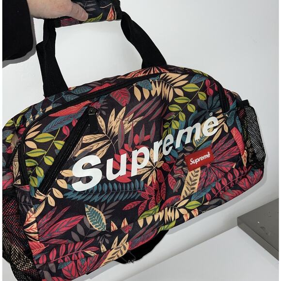 (…15)Supreme Gym Bag Leaves Floral Rare Print